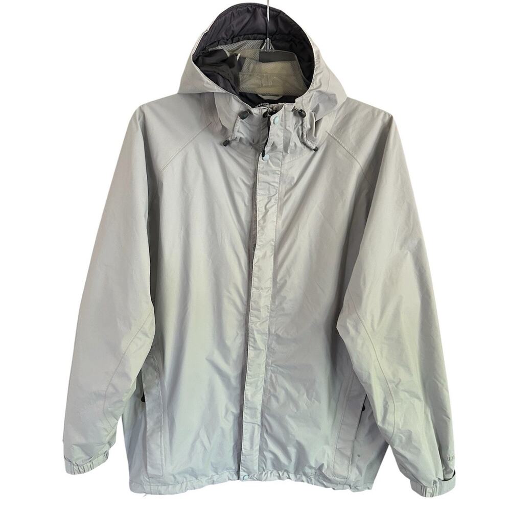 LL Bean Gore Tex Rain Jacket Mens XXL Tall Hooded Waterproof Hiking Shell Gray